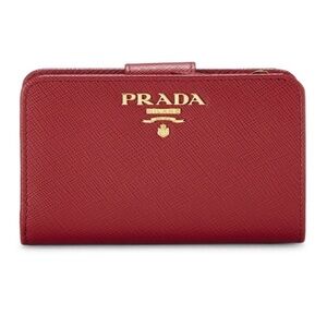 Prada Crimson Saffiano Leather Wallet